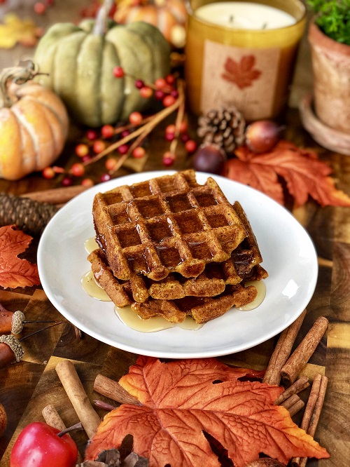 Vanilla Pumpkin Spice Waffles Plantiful Kiki